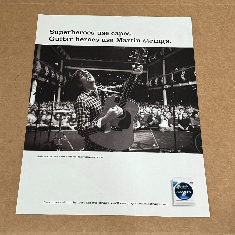 Seth Avett of The Avett Brothers - Martin Strings - 2015 Print Advertisement